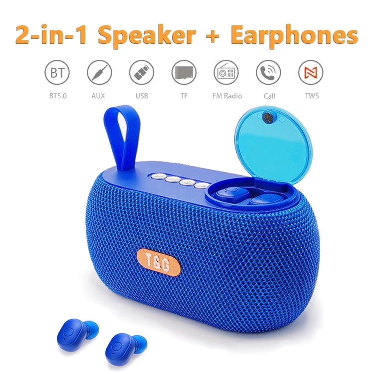 T&G TG810 2 in 1 Portable Outdoor Speaker + Mini Wireless Bluetooth Earphone(Red) - Mini Speaker by T&G | Online Shopping South Africa | PMC Jewellery | Buy Now Pay Later Mobicred