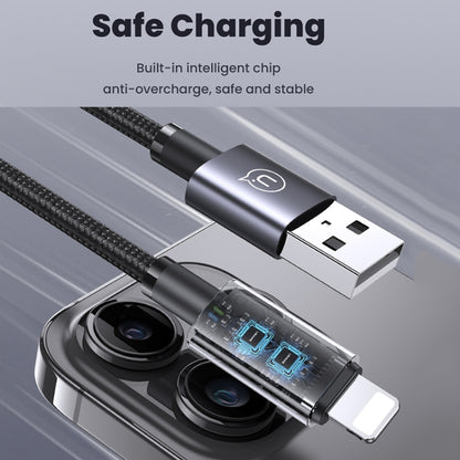 USAMS US-SJ667 USB To 8 Pin 2.4A Fast Charge Data Cable, Length: 1.2m(Black) - Normal Style Cable by USAMS | Online Shopping South Africa | PMC Jewellery | Buy Now Pay Later Mobicred