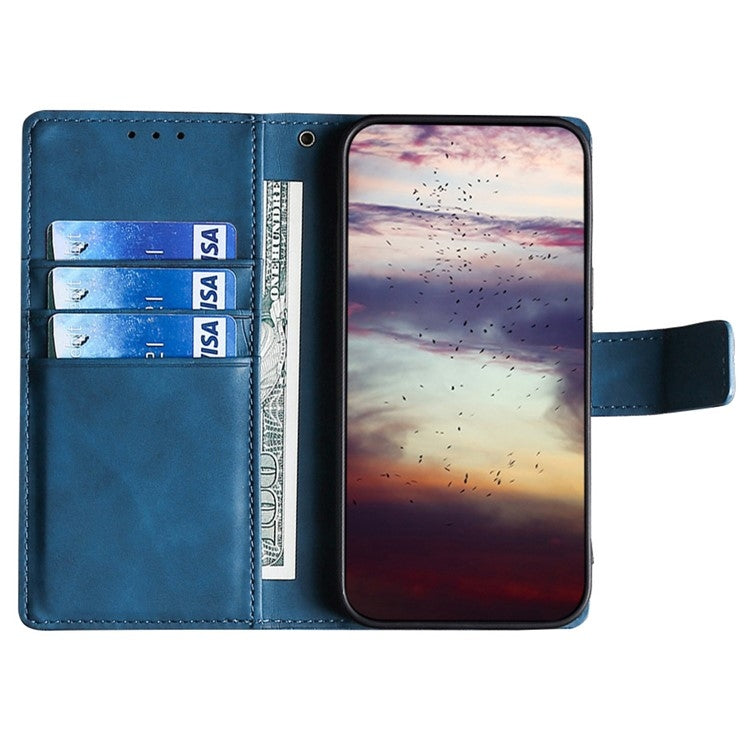 For Motorola Edge 5G 2024 Skin Feel Magnetic Leather Phone Case(Blue) - Motorola Cases by PMC Jewellery | Online Shopping South Africa | PMC Jewellery | Buy Now Pay Later Mobicred