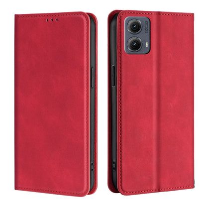 For Motorola Edge 5G 2024 Skin Feel Magnetic Leather Phone Case(Red) - Motorola Cases by PMC Jewellery | Online Shopping South Africa | PMC Jewellery | Buy Now Pay Later Mobicred