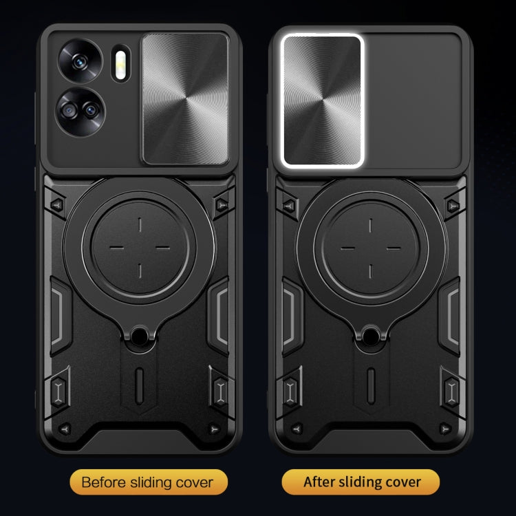 For Honor 90 Lite 5G CD Texture Sliding Camshield Magnetic Holder Phone Case(Silver) - Honor Cases by PMC TechLife | Online Shopping South Africa | PMC TechLife