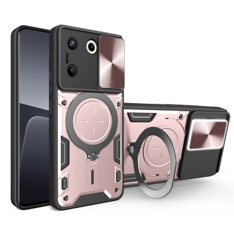 For Tecno Camon 20 Pro 5G CD Texture Sliding Camshield Magnetic Holder Phone Case(Pink) - Tecno Cases by PMC Jewellery | Online Shopping South Africa | PMC Jewellery | Buy Now Pay Later Mobicred