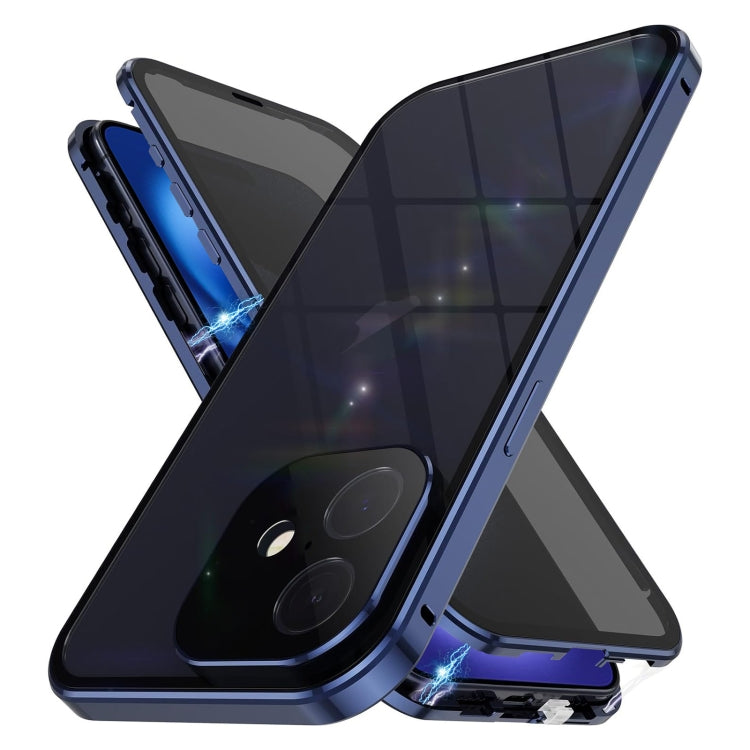 For iPhone 16 Plus Anti-peeping Magnetic Double-sided Tempered Glass Phone Case(Blue) - iPhone 16 Plus Cases by PMC Jewellery | Online Shopping South Africa | PMC Jewellery | Buy Now Pay Later Mobicred