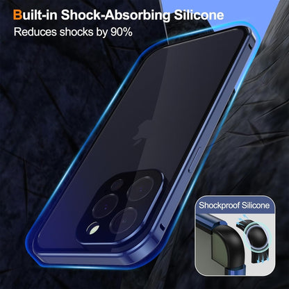 For iPhone 15 Pro Anti-peeping Magnetic Double-sided Tempered Glass Phone Case(Blue) - iPhone 15 Pro Cases by PMC Jewellery | Online Shopping South Africa | PMC Jewellery