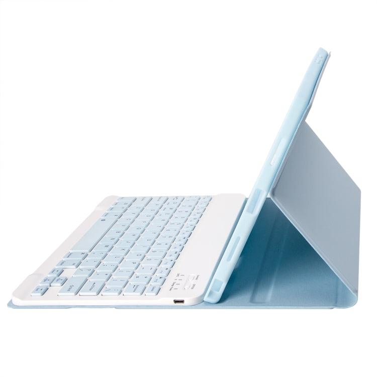 For Samsung Galaxy Tab A9+ X210/X215/X215 A09B Candy Color TPU Bluetooth Keyboard Leather Tablet Case with Pen Holder(Ice Blue) - free shipping - PMC TechLife - Order now!