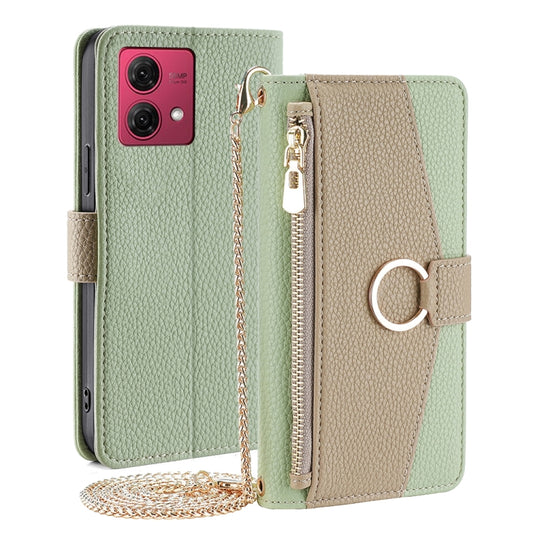 For Motorola Moto G84 5G Crossbody Litchi Texture Leather Phone Case(Green) - Motorola Cases by PMC Jewellery | Online Shopping South Africa | PMC Jewellery | Buy Now Pay Later Mobicred