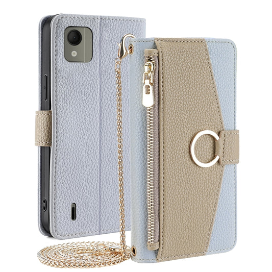 For Nokia C110 4G Crossbody Litchi Texture Leather Phone Case(Blue) - Nokia Cases by PMC Jewellery | Online Shopping South Africa | PMC Jewellery | Buy Now Pay Later Mobicred