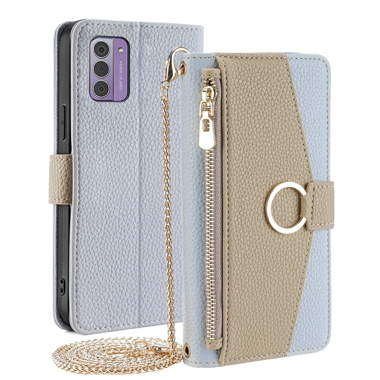 For Nokia G42 5G Crossbody Litchi Texture Leather Phone Case(Blue) - Nokia Cases by PMC Jewellery | Online Shopping South Africa | PMC Jewellery | Buy Now Pay Later Mobicred