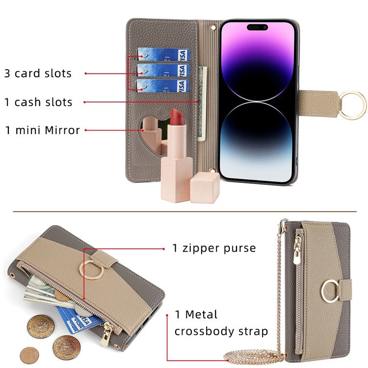 For Nokia C21 Crossbody Litchi Texture Leather Phone Case(Grey) - Nokia Cases by PMC TechLife | Online Shopping South Africa | PMC TechLife | Buy Now Pay Later Mobicred