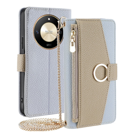 For Honor X50 5G Crossbody Litchi Texture Leather Phone Case(Blue) - Honor Cases by PMC Jewellery | Online Shopping South Africa | PMC Jewellery | Buy Now Pay Later Mobicred