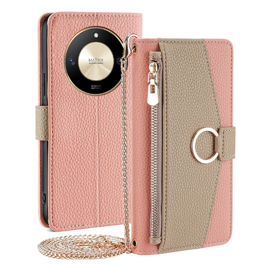 For Honor X50 5G Crossbody Litchi Texture Leather Phone Case(Pink) - Honor Cases by PMC Jewellery | Online Shopping South Africa | PMC Jewellery | Buy Now Pay Later Mobicred