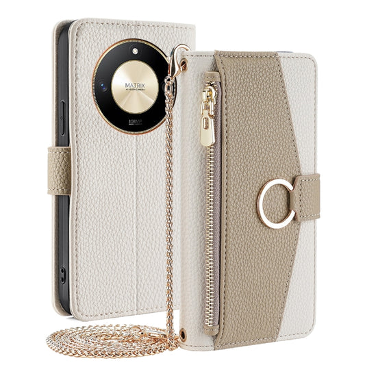 For Honor X50 5G Crossbody Litchi Texture Leather Phone Case(White) - Honor Cases by PMC Jewellery | Online Shopping South Africa | PMC Jewellery | Buy Now Pay Later Mobicred