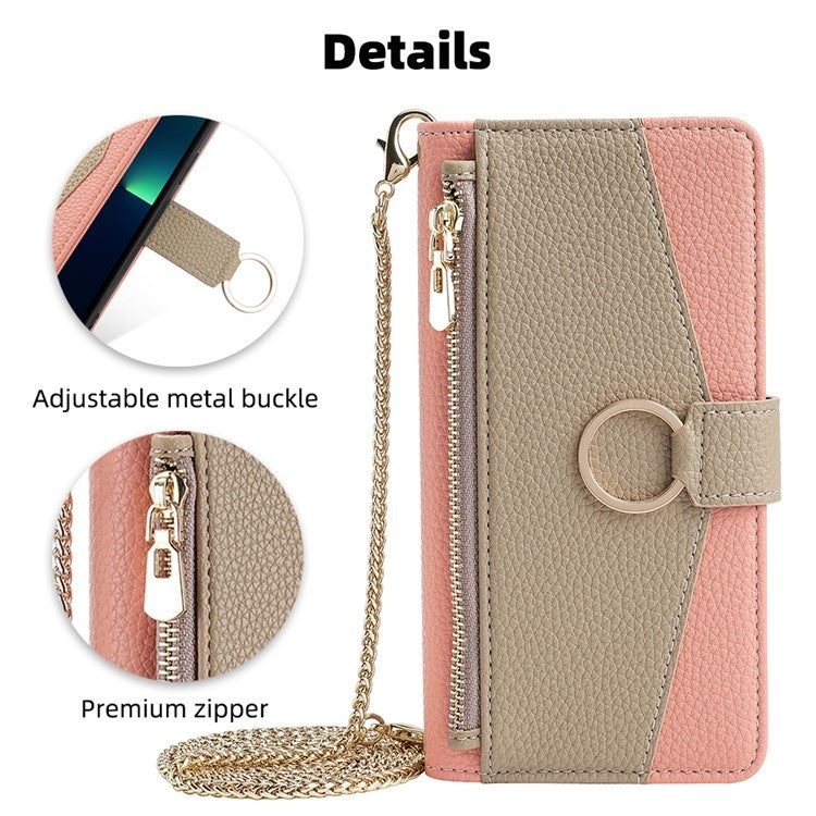 For Samsung Galaxy S24 5G Crossbody Litchi Texture Leather Phone Case(Pink) - Galaxy S24 5G Cases by PMC Jewellery | Online Shopping South Africa | PMC Jewellery | Buy Now Pay Later Mobicred