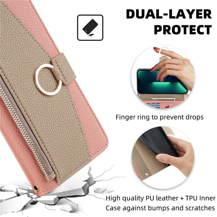 For Samsung Galaxy S24+ 5G Crossbody Litchi Texture Leather Phone Case(Pink) - Galaxy S24+ 5G Cases by PMC Jewellery | Online Shopping South Africa | PMC Jewellery | Buy Now Pay Later Mobicred