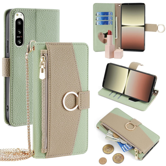 For Sony Xperia 5 IV Crossbody Litchi Texture Leather Phone Case(Green) - Sony Cases by PMC Jewellery | Online Shopping South Africa | PMC Jewellery | Buy Now Pay Later Mobicred