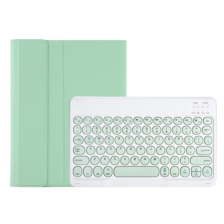 For Samsung Galaxy Tab A9+ X210/X215/X215 YA09B Candy Color TPU Round Keycap Bluetooth Keyboard Leather Case with Pen Slot(Light Green) - Samsung Keyboard by PMC TechLife | Online Shopping South Africa | PMC TechLife