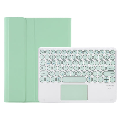 For Samsung Galaxy Tab A9+ X210/X215/X215 YA09B-A Candy Color TPU Round Keycap Touch Bluetooth Keyboard Leather Case with Pen Slot(Light Green) - Samsung Keyboard by PMC Jewellery | Online Shopping South Africa | PMC Jewellery