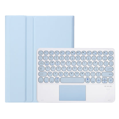 For Samsung Galaxy Tab A9+ X210/X215/X215 YA09B-A Candy Color TPU Round Keycap Touch Bluetooth Keyboard Leather Case with Pen Slot(Ice Blue) - Samsung Keyboard by PMC Jewellery | Online Shopping South Africa | PMC Jewellery