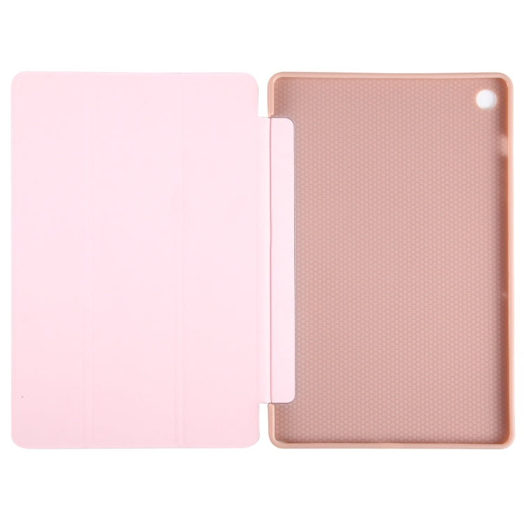 For Samsung Galaxy Tab A9+ Tri-fold Holder Flip Horizontal Flip TPU Leather Tablet Case(Rose Gold) - Galaxy Tab A9+ by PMC Jewellery | Online Shopping South Africa | PMC Jewellery