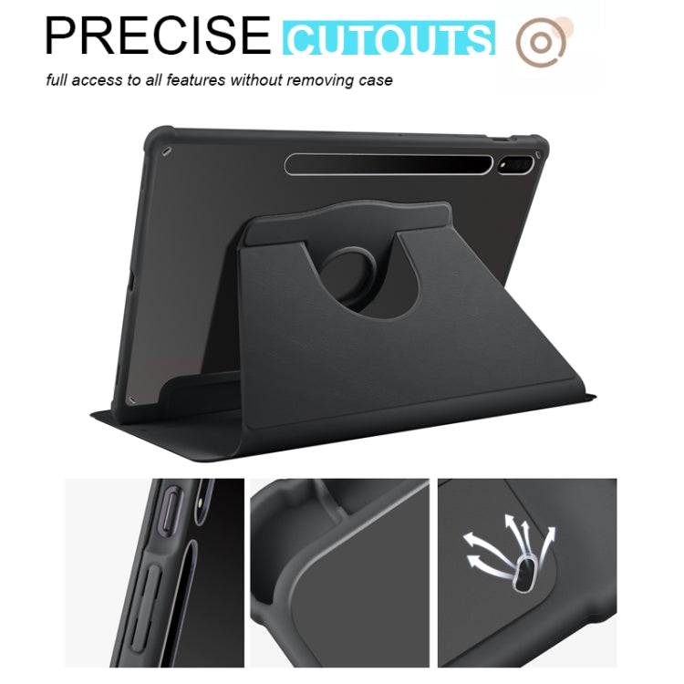 For Samsung Galaxy Tab S10+ / S9+ Acrylic 360 Degree Rotation Holder Tablet Leather Case(Black) - Galaxy Tab S9+ Cases by PMC Jewellery | Online Shopping South Africa | PMC Jewellery | Buy Now Pay Later Mobicred