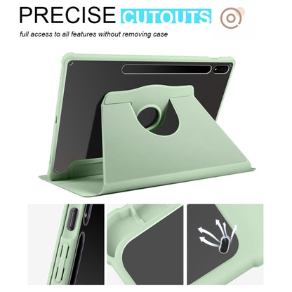 For Samsung Galaxy Tab S9+ X810 Acrylic 360 Degree Rotation Holder Tablet Leather Case(Matcha Green) - Galaxy Tab S9+ Cases by PMC Jewellery | Online Shopping South Africa | PMC Jewellery