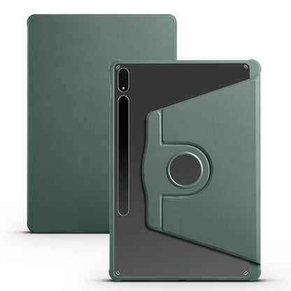 For Samsung Galaxy Tab S10+ / S9+ Acrylic 360 Degree Rotation Holder Tablet Leather Case(Dark Green) - Galaxy Tab S9+ Cases by PMC Jewellery | Online Shopping South Africa | PMC Jewellery | Buy Now Pay Later Mobicred