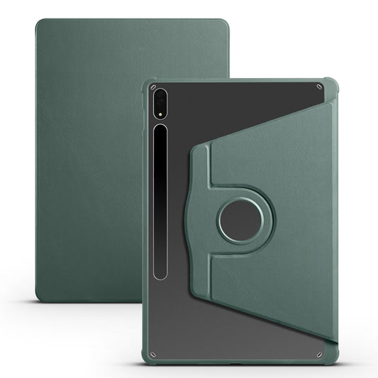 For Samsung Galaxy Tab S10+ / S9+ Acrylic 360 Degree Rotation Holder Tablet Leather Case(Dark Green) - Galaxy Tab S9+ Cases by PMC Jewellery | Online Shopping South Africa | PMC Jewellery | Buy Now Pay Later Mobicred