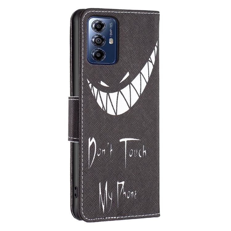 For Motorola Moto G Play 2024 Colored Drawing Pattern Leather Phone Case(Smirk) - Motorola Cases by PMC Jewellery | Online Shopping South Africa | PMC Jewellery | Buy Now Pay Later Mobicred