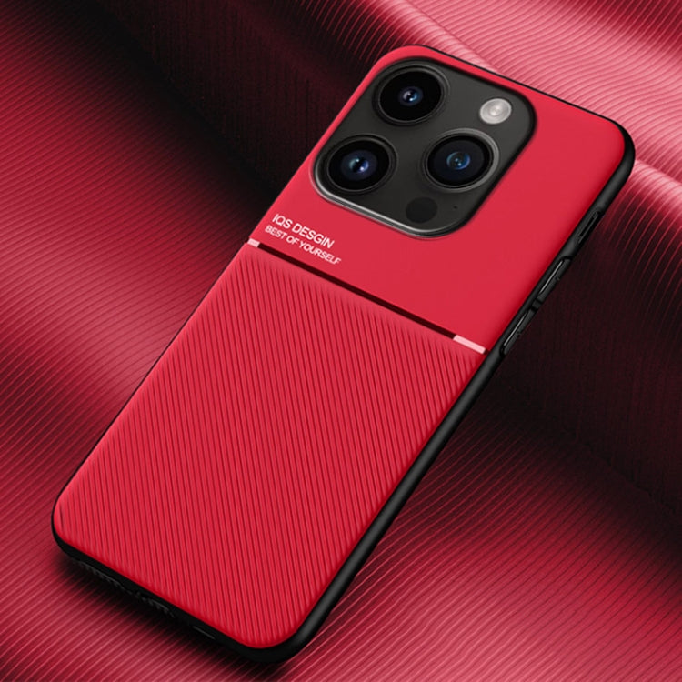 For iPhone 16 Pro Classic Tilt Strip Grain Magnetic Shockproof PC + TPU Phone Case(Red) - iPhone 16 Pro Cases by PMC Jewellery | Online Shopping South Africa | PMC Jewellery | Buy Now Pay Later Mobicred