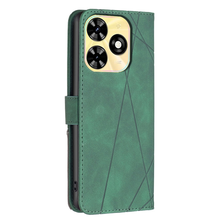 For Tecno Spark Go 2024 / 20C / POP 8 Magnetic Buckle Rhombus Texture Leather Phone Case(Green) - Tecno Cases by PMC Jewellery | Online Shopping South Africa | PMC Jewellery | Buy Now Pay Later Mobicred