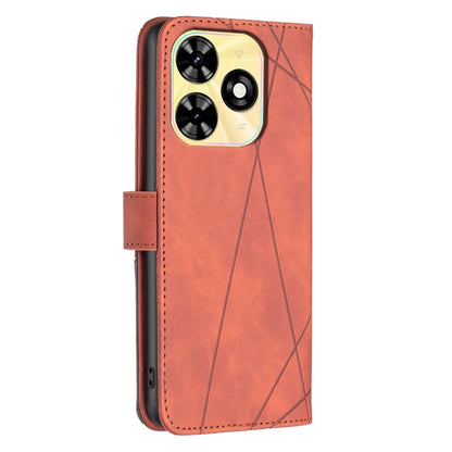 For Tecno Spark Go 2024 / 20C / POP 8 Magnetic Buckle Rhombus Texture Leather Phone Case(Brown) - Tecno Cases by PMC Jewellery | Online Shopping South Africa | PMC Jewellery | Buy Now Pay Later Mobicred