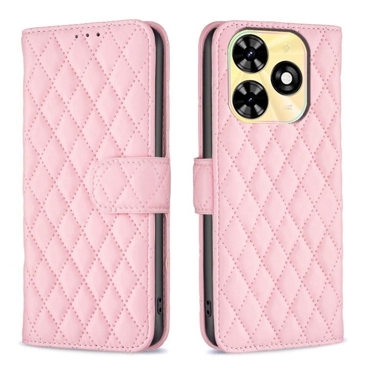 For Tecno Spark Go 2024 / 20C Diamond Lattice Wallet Flip Leather Phone Case(Pink) - Tecno Cases by PMC Jewellery | Online Shopping South Africa | PMC Jewellery | Buy Now Pay Later Mobicred