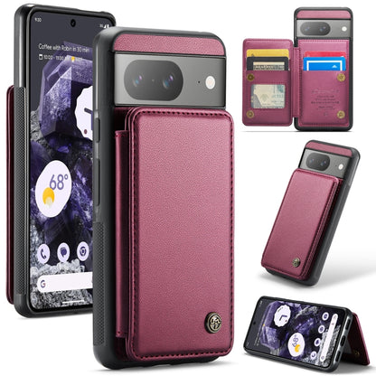 For Google Pixel 8 CaseMe C22 Card Slots Holder RFID Anti-theft Phone Case(Wine Red) - Google Cases by CaseMe | Online Shopping South Africa | PMC Jewellery | Buy Now Pay Later Mobicred