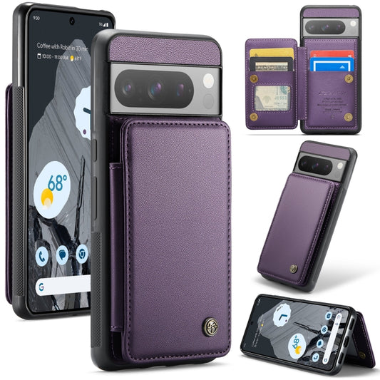 For Google Pixel 8 Pro CaseMe C22 Card Slots Holder RFID Anti-theft Phone Case(Purple) - Google Cases by CaseMe | Online Shopping South Africa | PMC Jewellery | Buy Now Pay Later Mobicred