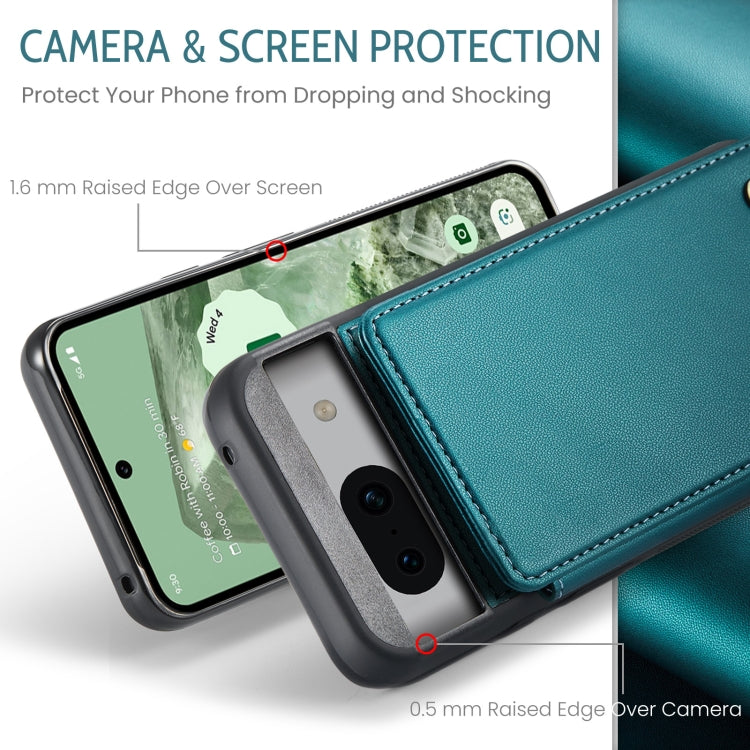 For Google Pixel 8a CaseMe C22 Card Slots Holder RFID Anti-theft Phone Case(Blue Green) - Google Cases by CaseMe | Online Shopping South Africa | PMC Jewellery | Buy Now Pay Later Mobicred