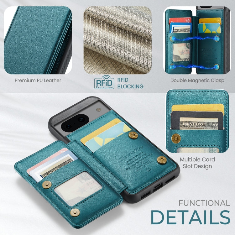 For Google Pixel 8a CaseMe C22 Card Slots Holder RFID Anti-theft Phone Case(Blue Green) - Google Cases by CaseMe | Online Shopping South Africa | PMC Jewellery | Buy Now Pay Later Mobicred