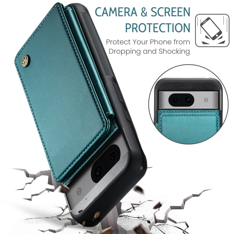 For Google Pixel 8a CaseMe C22 Card Slots Holder RFID Anti-theft Phone Case(Blue Green) - Google Cases by CaseMe | Online Shopping South Africa | PMC Jewellery | Buy Now Pay Later Mobicred