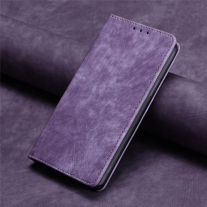 For Motorola Moto G Play 4G 2024 RFID Anti-theft Brush Magnetic Leather Phone Case(Purple) - Motorola Cases by PMC Jewellery | Online Shopping South Africa | PMC Jewellery | Buy Now Pay Later Mobicred