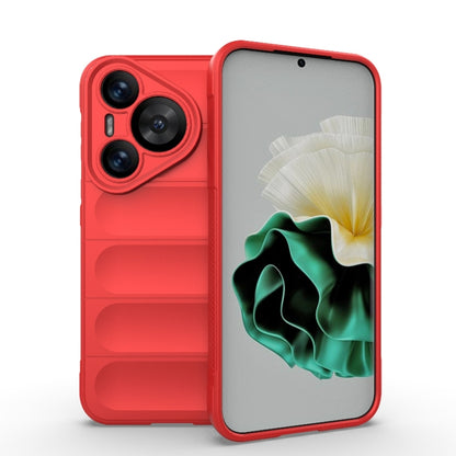 For Huawei Pura 70 Magic Shield TPU + Flannel Phone Case(Red) - Huawei Cases by PMC Jewellery | Online Shopping South Africa | PMC Jewellery | Buy Now Pay Later Mobicred