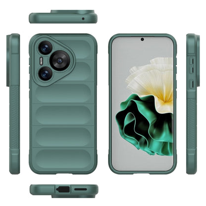 For Huawei Pura 70 Magic Shield TPU + Flannel Phone Case(Dark Green) - Huawei Cases by PMC Jewellery | Online Shopping South Africa | PMC Jewellery | Buy Now Pay Later Mobicred