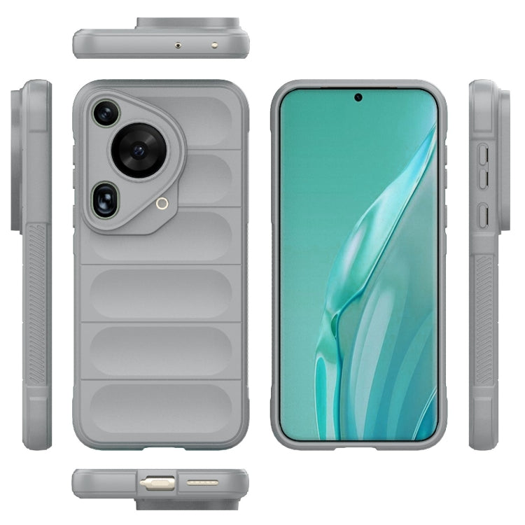 For Huawei Pura 70 Ultra Magic Shield TPU + Flannel Phone Case(Grey) - Huawei Cases by PMC Jewellery | Online Shopping South Africa | PMC Jewellery | Buy Now Pay Later Mobicred