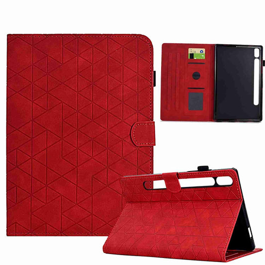 For Samsung Galaxy Tab S9 Rhombus TPU Smart Leather Tablet Case(Red) - Galaxy Tab S9 Cases by PMC Jewellery | Online Shopping South Africa | PMC Jewellery | Buy Now Pay Later Mobicred