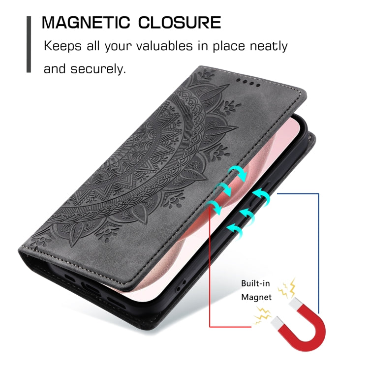 For iPhone 16 Pro Max Totem Embossed Magnetic Leather Phone Case(Grey) - iPhone 16 Pro Max Cases by PMC Jewellery | Online Shopping South Africa | PMC Jewellery | Buy Now Pay Later Mobicred