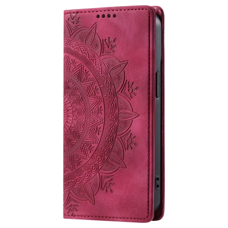 For iPhone 16 Pro Max Totem Embossed Magnetic Leather Phone Case(Red) - iPhone 16 Pro Max Cases by PMC Jewellery | Online Shopping South Africa | PMC Jewellery | Buy Now Pay Later Mobicred