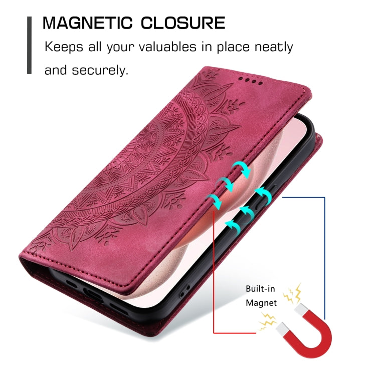 For iPhone 16 Pro Max Totem Embossed Magnetic Leather Phone Case(Red) - iPhone 16 Pro Max Cases by PMC Jewellery | Online Shopping South Africa | PMC Jewellery | Buy Now Pay Later Mobicred