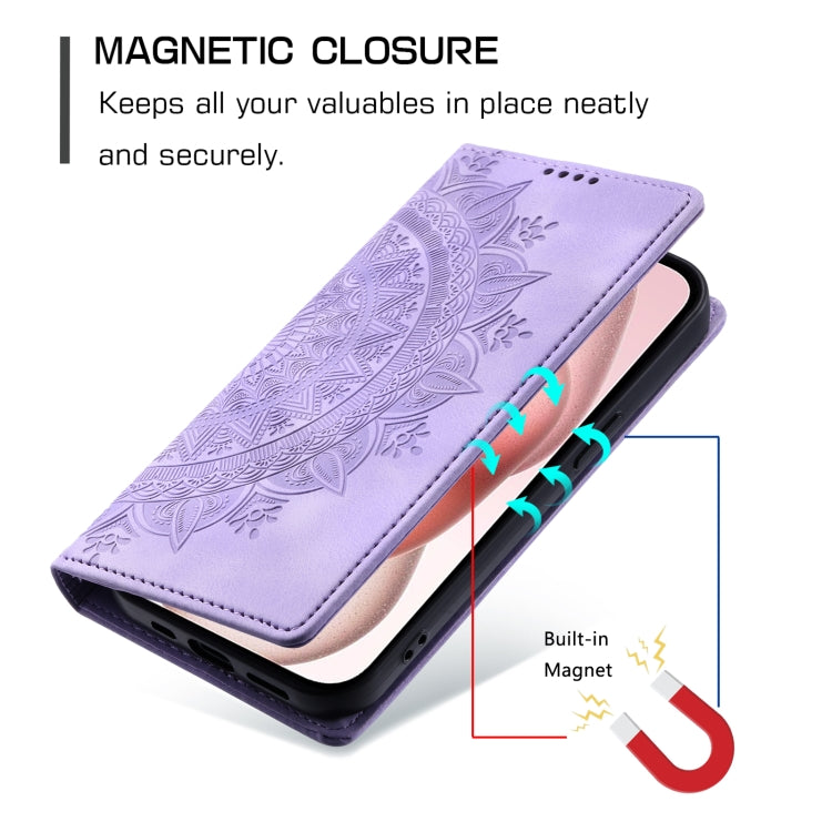 For iPhone 16 Pro Max Totem Embossed Magnetic Leather Phone Case(Purple) - iPhone 16 Pro Max Cases by PMC Jewellery | Online Shopping South Africa | PMC Jewellery | Buy Now Pay Later Mobicred