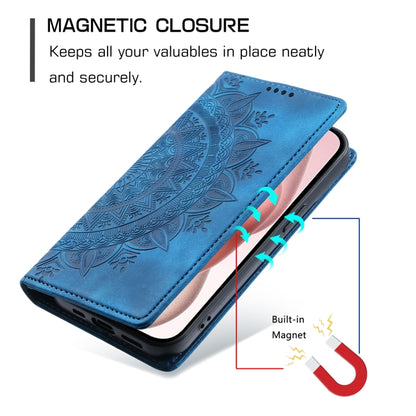 For iPhone 16 Pro Totem Embossed Magnetic Leather Phone Case(Blue) - iPhone 16 Pro Cases by PMC Jewellery | Online Shopping South Africa | PMC Jewellery | Buy Now Pay Later Mobicred