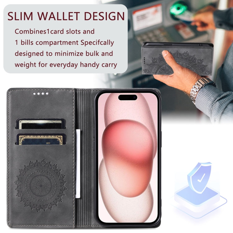 For iPhone 16 Pro Totem Embossed Magnetic Leather Phone Case(Grey) - free shipping - PMC TechLife - Order now!