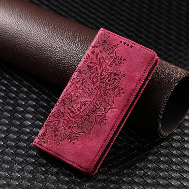 For iPhone 16 Pro Totem Embossed Magnetic Leather Phone Case(Red) - iPhone 16 Pro Cases by PMC Jewellery | Online Shopping South Africa | PMC Jewellery | Buy Now Pay Later Mobicred