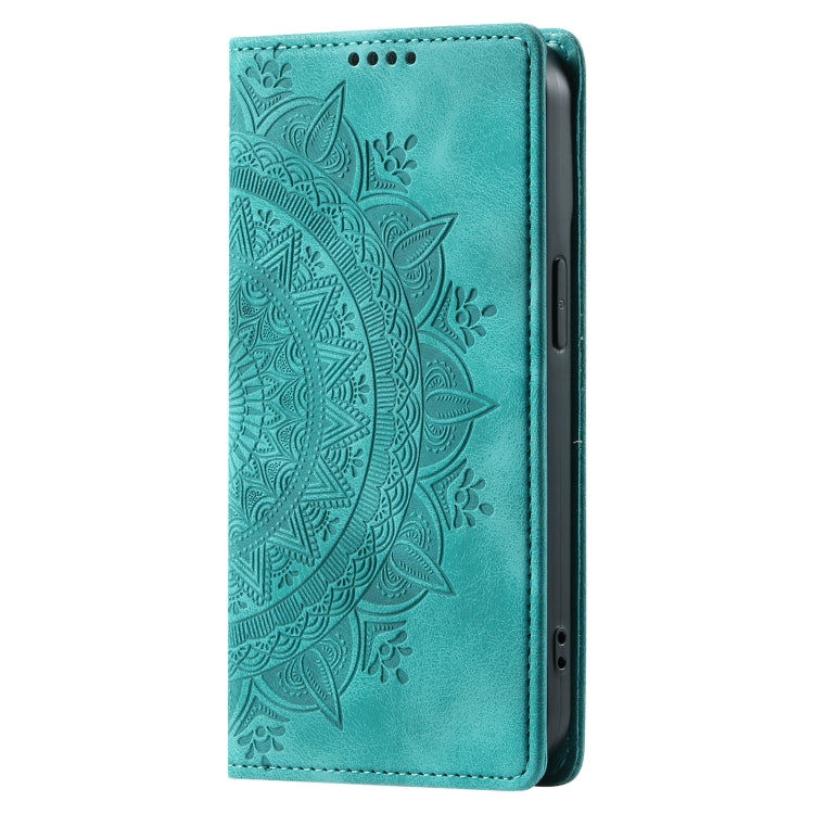 For iPhone 16 Pro Totem Embossed Magnetic Leather Phone Case(Green) - iPhone 16 Pro Cases by PMC Jewellery | Online Shopping South Africa | PMC Jewellery | Buy Now Pay Later Mobicred